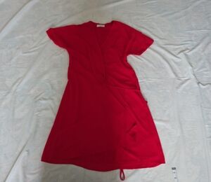 Babaton Red V-Neck Wrap Dress